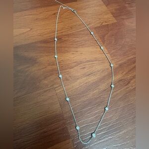 Sterling silver necklace with diamond accents